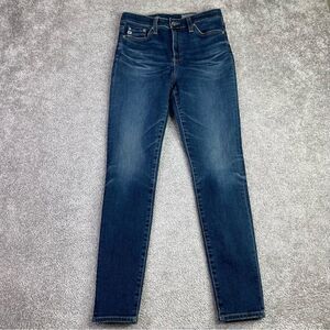 Ag Adriano Goldschmied Mila Jeans Women’s 27 Blue Skinny Ankle High Rise Dark